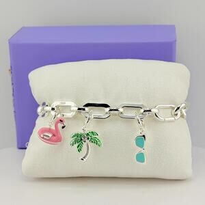 Bomb Party Charmelier Charm Bracelet "Tropical Getaways" Silver BR98363